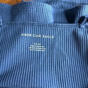 American Eagle Blue Ribbed Top